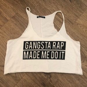 Brandy Melville “Gangsta Rap Made Me Do It” Crop Top